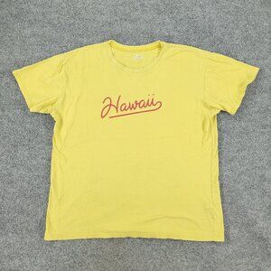 Hollister Shirt Men's Small Yellow Hawaii Graphic Tee Crew Neck Short Sleeve